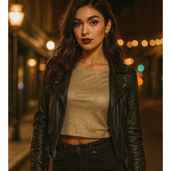 Generation Love Luxe Metallic Gold Shimmer Crop Top XL Party Quiet Luxury Glam - Picture 1 of 4